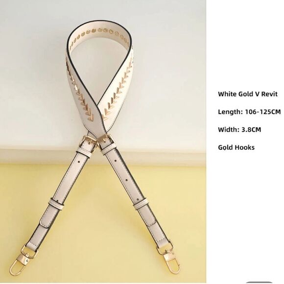 WHITE long shoulder Strap - Picture 1 of 7